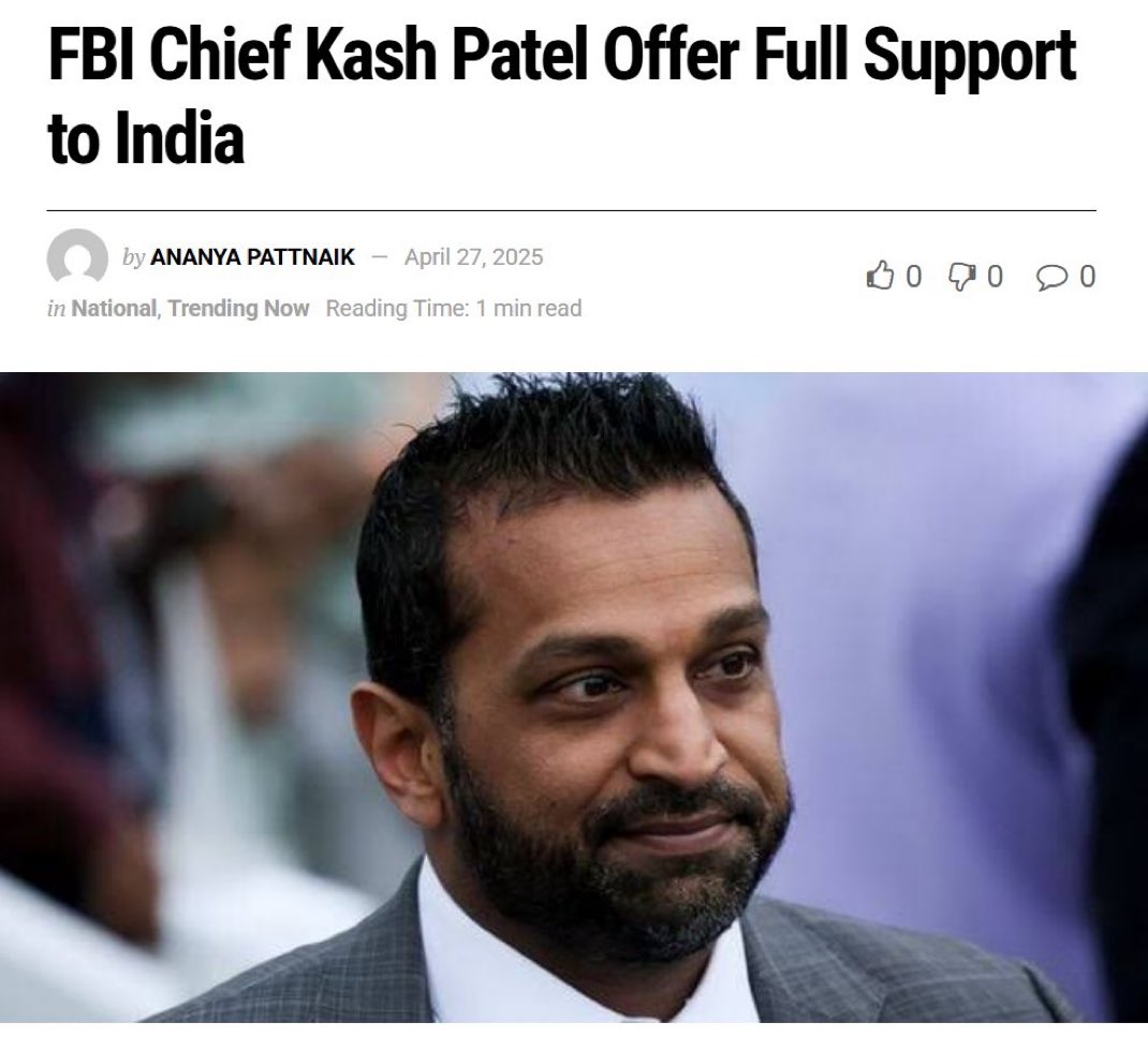 Why is the FBI offering full support to India?