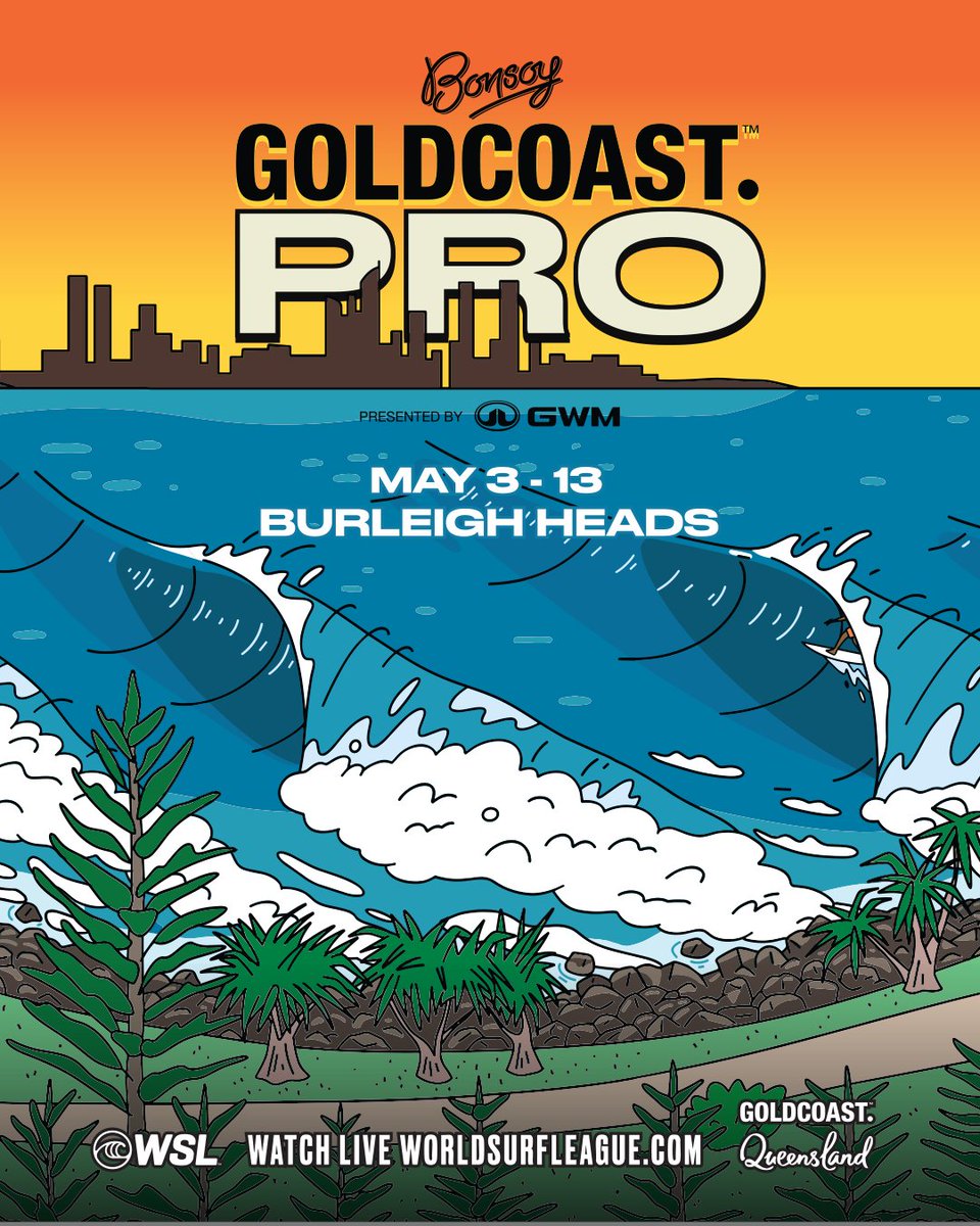 World Surf League (@wsl) on Twitter photo For the first time ever, the Tour stops at Burleigh Heads 👀
Tune into the #GoldCoastPro May 3 - 13 on worldsurfleague.com
@originalbonsoy @gwmaustralia @experience_gc <a href="/Queensland/">Queensland Australia</a> For the first time ever, the Tour stops at Burleigh Heads 👀
Tune into the #GoldCoastPro May 3 - 13 on worldsurfleague.com
@originalbonsoy @gwmaustralia @experience_gc <a href="/Queensland/">Queensland Australia</a>