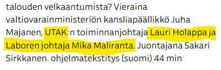 SuperTM72's tweet photo. @PerttiRep Parhaillaan @YleAstudio taas kunnostautuu valinnoissaan. Keskustelemassa kaksi "villapaitaa" vielä mahtuisi joukkoon vaikka @SorsaFoundation. Milloin nähdään ammattilaisia esim @SuomenPankki, @Elinkeinoelama tai liikepankeista? https://t.co/iOIXRabWCE