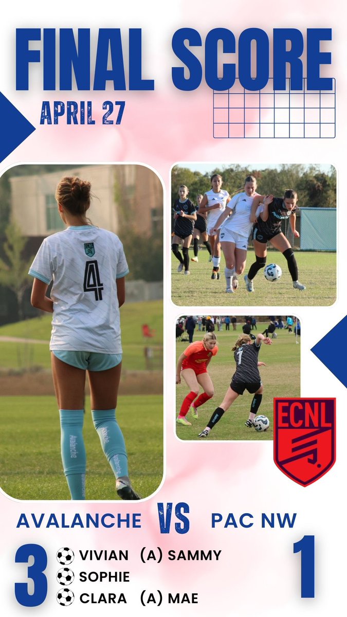 Avalanche U16 ECNL || 2009 || Class of 2027 / 2028 (@avalanche09ecnl) on Twitter photo Wrapped up our final home weekend yesterday. We played hard & walked away with 4 points. Thanks to <a href="/WSUCougarSoccer/">Washington State Soccer</a> <a href="/USUSoccer/">USU Soccer</a> <a href="/wsusoccer/">Weber State Soccer ⚽️</a> <a href="/UtahTech_WSOC/">Utah Tech Women's Soccer</a> for coming out to watch‼️
<a href="/ImYouthSoccer/">ECNL/GA/Recruiting/College Soccer</a> <a href="/ImCollegeSoccer/">College Soccer Truth ™</a> Wrapped up our final home weekend yesterday. We played hard & walked away with 4 points. Thanks to <a href="/WSUCougarSoccer/">Washington State Soccer</a> <a href="/USUSoccer/">USU Soccer</a> <a href="/wsusoccer/">Weber State Soccer ⚽️</a> <a href="/UtahTech_WSOC/">Utah Tech Women's Soccer</a> for coming out to watch‼️
<a href="/ImYouthSoccer/">ECNL/GA/Recruiting/College Soccer</a> <a href="/ImCollegeSoccer/">College Soccer Truth ™</a>
