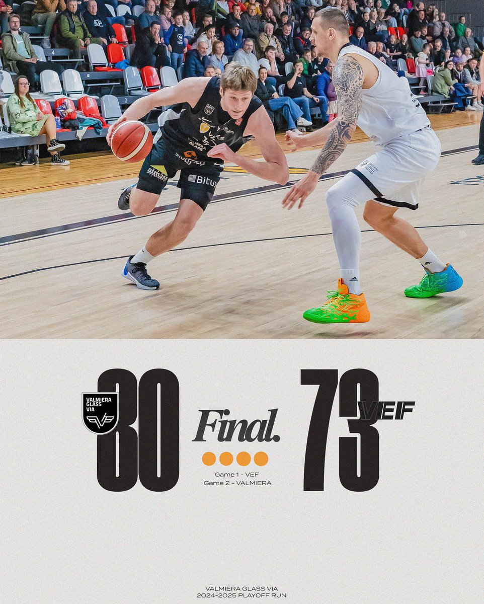 vgvia_basket's tweet photo. Vēlviens vēsturisks moments mūsmājās! Pirmo reizi uzvaram “VEF Rīga” 🙌🏻 80 - 73 
Sērijā 1-1 🫡 

🟢 Rostyslav Novitskyi | PTS 23 | REB 12 | AST 2 |
⚫️ Artis Ate | PTS 18 | REB 11 | AST 4 |
🟢 Daquan Smith | PTS 17 | REB 2 | AST 5 |

Nākamā spēle izbraukumā 🚎 1. maijā✌🏼 https://t.co/MFBK6FTSel