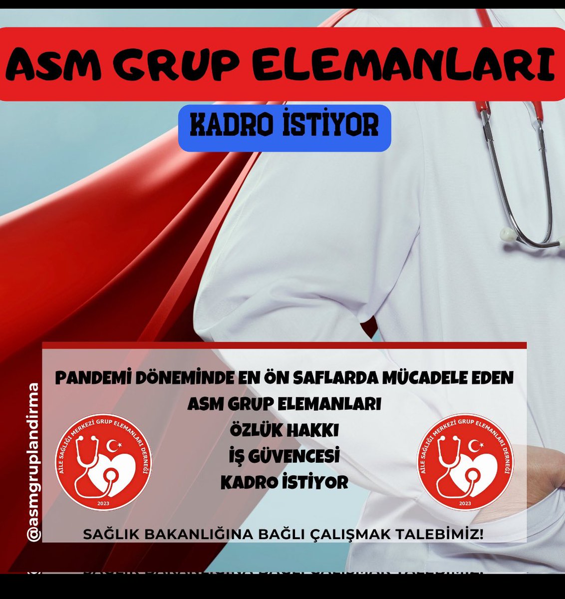 Belli belirsiz sıfatlarla sarf malzemesi gibi değil sağlıkçı olarak çalışmak istiyoruz 

#AsmGrupKabinede