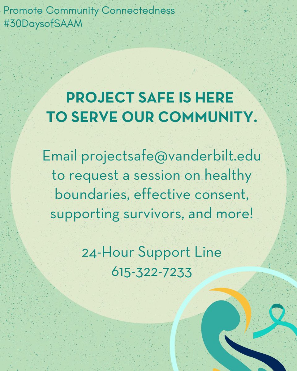 VUProjectSafe's tweet image. Promoting community connectedness is a group effort, and we&apos;re here to help! If your class, student group, or organization are interested in programs regarding sexual misconduct, healthy relationships, and bystander intervention, reach out.  #30DaysofSAAM #Day28 @NSVRC