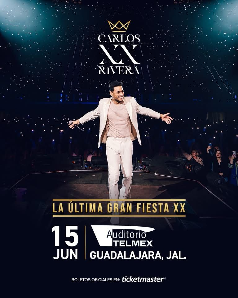 Irais Rueda PorTi _ CDMX (@rueda_irais) on Twitter photo No sé pueden perder el gran cierre de la gira #Carlosxx este próximo 15 de Junio en Guadalajara ,acompaña a nuestro bello <a href="/_CarlosRivera/">Carlos Rivera</a> y celebra con el sus xx años de carrera artística 💃🏻🎤
<a href="/WestWoodEntt/">Westwood Entertainment</a>
<a href="/sonymusicmexico/">Sony Music México</a>
<a href="/jjuarezww/">Jorge Juárez</a>
<a href="/mikenoriega/">Mike Noriega</a>
<a href="/CR_ClubPorTi/">CarlosRivera_Club</a> No sé pueden perder el gran cierre de la gira #Carlosxx este próximo 15 de Junio en Guadalajara ,acompaña a nuestro bello <a href="/_CarlosRivera/">Carlos Rivera</a> y celebra con el sus xx años de carrera artística 💃🏻🎤
<a href="/WestWoodEntt/">Westwood Entertainment</a>
<a href="/sonymusicmexico/">Sony Music México</a>
<a href="/jjuarezww/">Jorge Juárez</a>
<a href="/mikenoriega/">Mike Noriega</a>
<a href="/CR_ClubPorTi/">CarlosRivera_Club</a>