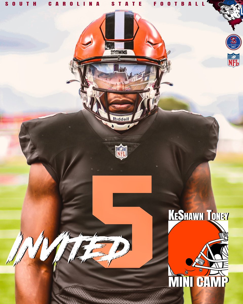 South Carolina State Football (@scstate_fb) on Twitter photo #GoDogs
🚨News just broke!🚨
ALL MEAC TIGHT END <a href="/K_Toney83/">KeShawn Toney</a> was INVITED TO THE CLEVELAND <a href="/Browns/">Cleveland Browns</a> MINI CAMP! Congrats and SHOW OUT!!!!
<a href="/SCStateAthletic/">SC State Athletics</a> <a href="/MEACSports/">Mid-Eastern Athletic Conference</a> <a href="/coachberry77/">Chennis Berry</a>
#PayTheFEE
#DigDEEP
#FearTheBITE
#CWCW
#BBB
🔴🔵🟠🟤🐶🏈 #GoDogs
🚨News just broke!🚨
ALL MEAC TIGHT END <a href="/K_Toney83/">KeShawn Toney</a> was INVITED TO THE CLEVELAND <a href="/Browns/">Cleveland Browns</a> MINI CAMP! Congrats and SHOW OUT!!!!
<a href="/SCStateAthletic/">SC State Athletics</a> <a href="/MEACSports/">Mid-Eastern Athletic Conference</a> <a href="/coachberry77/">Chennis Berry</a>
#PayTheFEE
#DigDEEP
#FearTheBITE
#CWCW
#BBB
🔴🔵🟠🟤🐶🏈