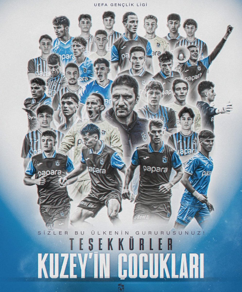 Siz tarih yazdınız sizlerle ne kadar gurur duysak azdır teşekkürler koca yürekli  #TrabzonsporU19