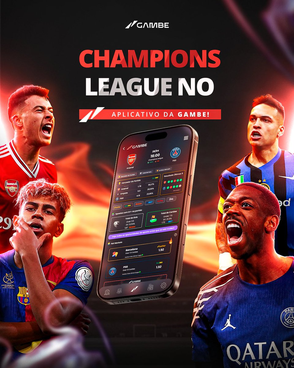 gambeapp's tweet image. 🚨 A MAIOR COMPETIÇÃO DE CLUBES DO MUNDO CHEGOU NA GAMBE! 🚨

Agora você pode analisar Sure Bets, EV+ e estatísticas detalhadas da Champions League direto no app! 🏆⚽

Tudo isso sem custo extra no seu plano🔥