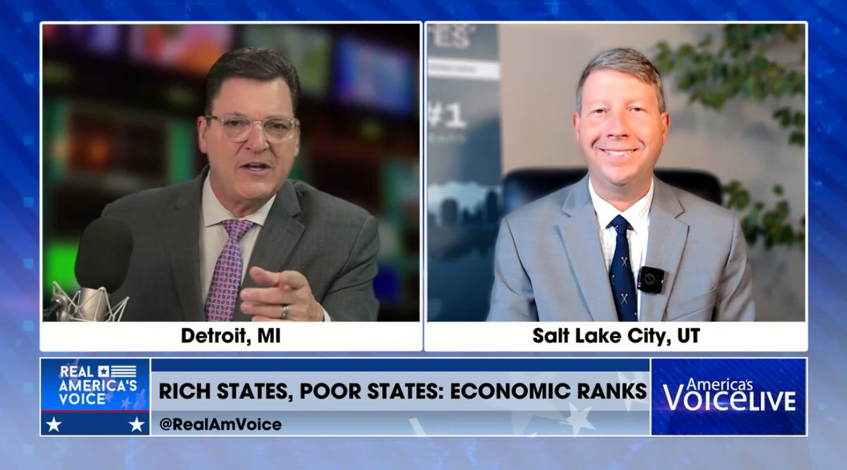 American Legislative Exchange Council (@alec_states) on Twitter photo Utah leads the nation in GDP, job, and population growth. <a href="/Taxeconomist/">Jonathan Williams</a> spoke on the <a href="/stevegrubershow/">Steve Gruber</a> via <a href="/RealAmVoice/">Real America's Voice (RAV)</a> to discuss highlights from Salt Lake City and the release of the 18th edition of Rich States, Poor States.
alec.org/article/utah-lā¦
#Utah #News #Economy #RSPS Utah leads the nation in GDP, job, and population growth. <a href="/Taxeconomist/">Jonathan Williams</a> spoke on the <a href="/stevegrubershow/">Steve Gruber</a> via <a href="/RealAmVoice/">Real America's Voice (RAV)</a> to discuss highlights from Salt Lake City and the release of the 18th edition of Rich States, Poor States.
alec.org/article/utah-lā¦
#Utah #News #Economy #RSPS