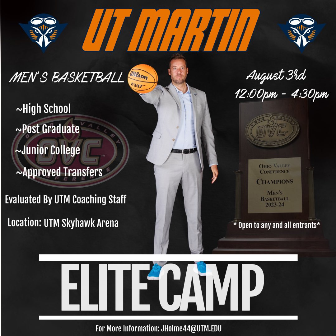 KY_PrepReport's tweet photo. August 3rd UT Martin Elite Camp is a great opportunity to be seen and elevated by a Division 1 staff! 

Sign up Information below

https://t.co/inDOr3z733 https://t.co/FId0481a7S