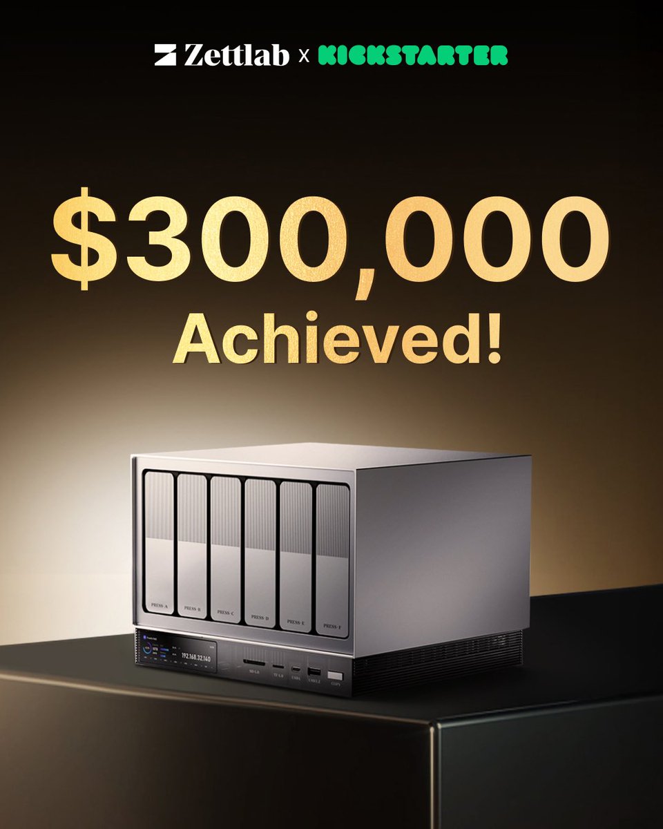 zettlab's tweet photo. We’re proud to announce we’ve raised $300K on Kickstarter! Huge thanks to everyone who believed in us.  Let’s keep the momentum going! https://t.co/RYYafIURKB