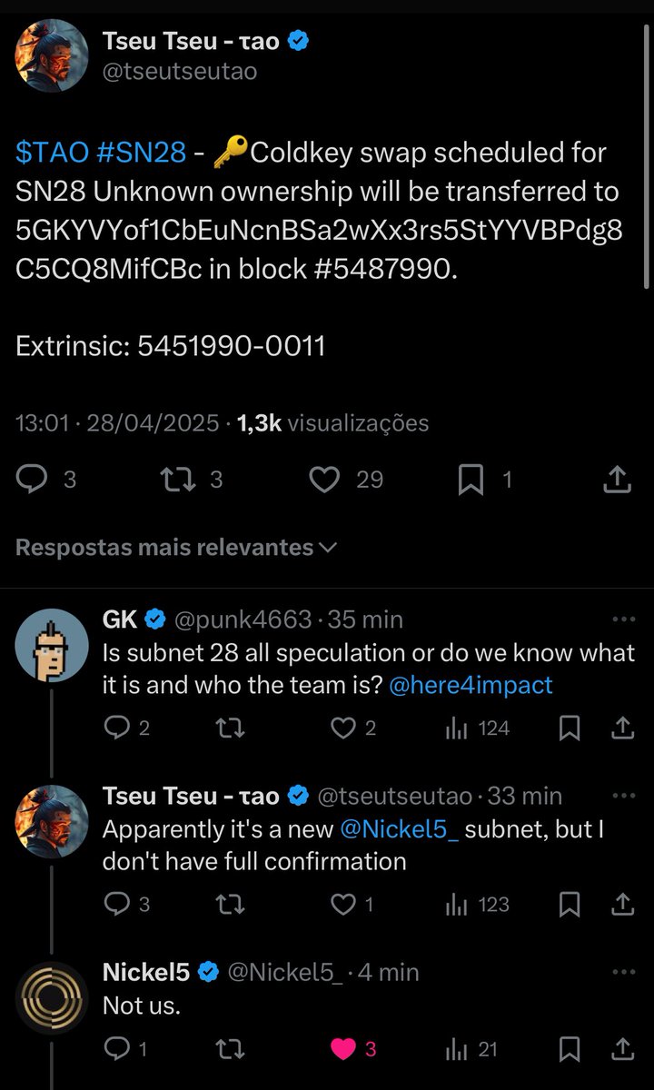 [BE AWARE]

SN28 isn’t from @Nickel5_ 

$TAO
