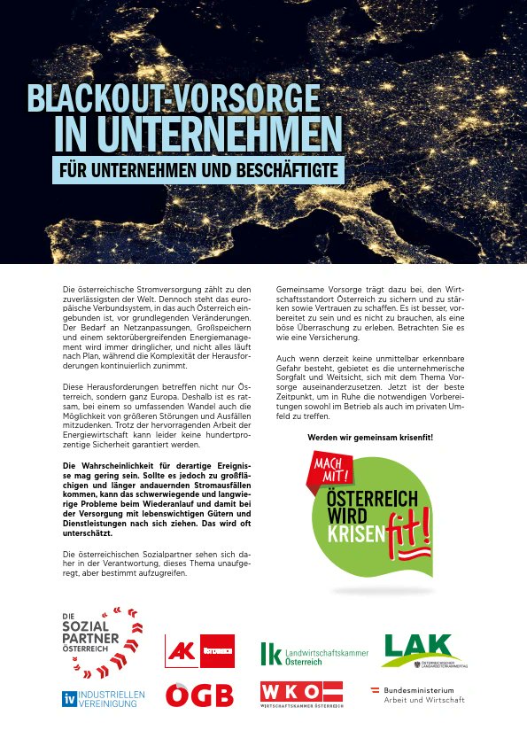 Aus aktuellem Anlass möchte ich gerne alle daran erinnern, wie wichtig die individuelle und organisatorische #Vorsorge ist! Die österreichischen Sozialpartner haben gemeinsam mit der #GfKV eine einfache Hilfestellung erarbeitet👉 sozialpartner.at/wp-content/upl… 
📢 Bitte fleißig teilen,