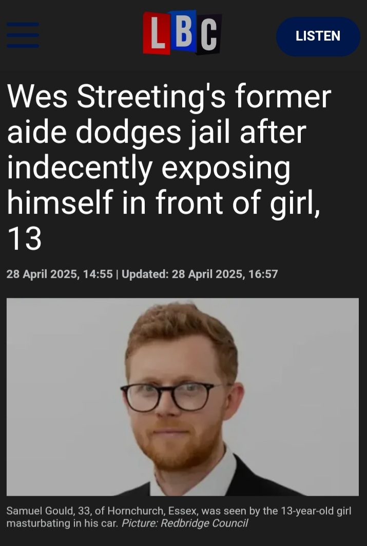 Lucy Connolly - 3 years for a tweet.

Peadophile Labour councillor - a free man.

Great Britain...