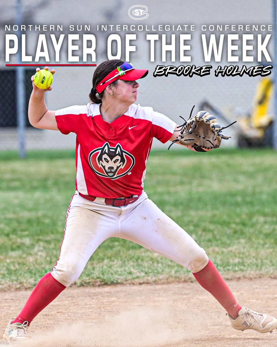 SCSUHUSKIES_SB's tweet photo. 𝑵𝑺𝑰𝑪 𝑷𝑳𝑨𝒀𝑬𝑹 𝑶𝑭 𝑻𝑯𝑬 𝑾𝑬𝑬𝑲 🥎

🏆 𝐁𝐫𝐨𝐨𝐤𝐞 𝐇𝐨𝐥𝐦𝐞𝐬 was named @NorthernSunConf POTW after hitting .533 with 4 XBH (3 HR and 1 2B) and 9 RBI in the Huskies 4-0 weekend to close the regular season 🤩

#PackMentality 🐾 | #HuskiesSoftball 🥎 | @brookeholmes23 https://t.co/wqPz02inau