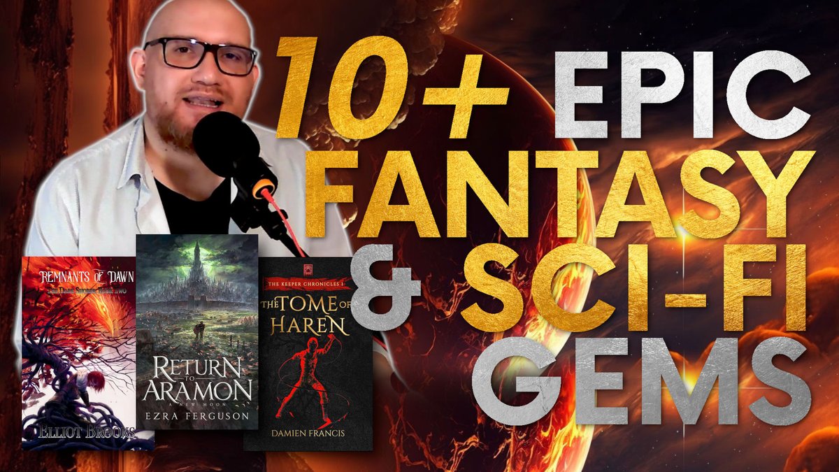 My new video is a week late, yes.
But if you're looking for some great fantasy and sci-fi books, here's something to sink your teeth into!

Authors mentioned and 🔗 below.