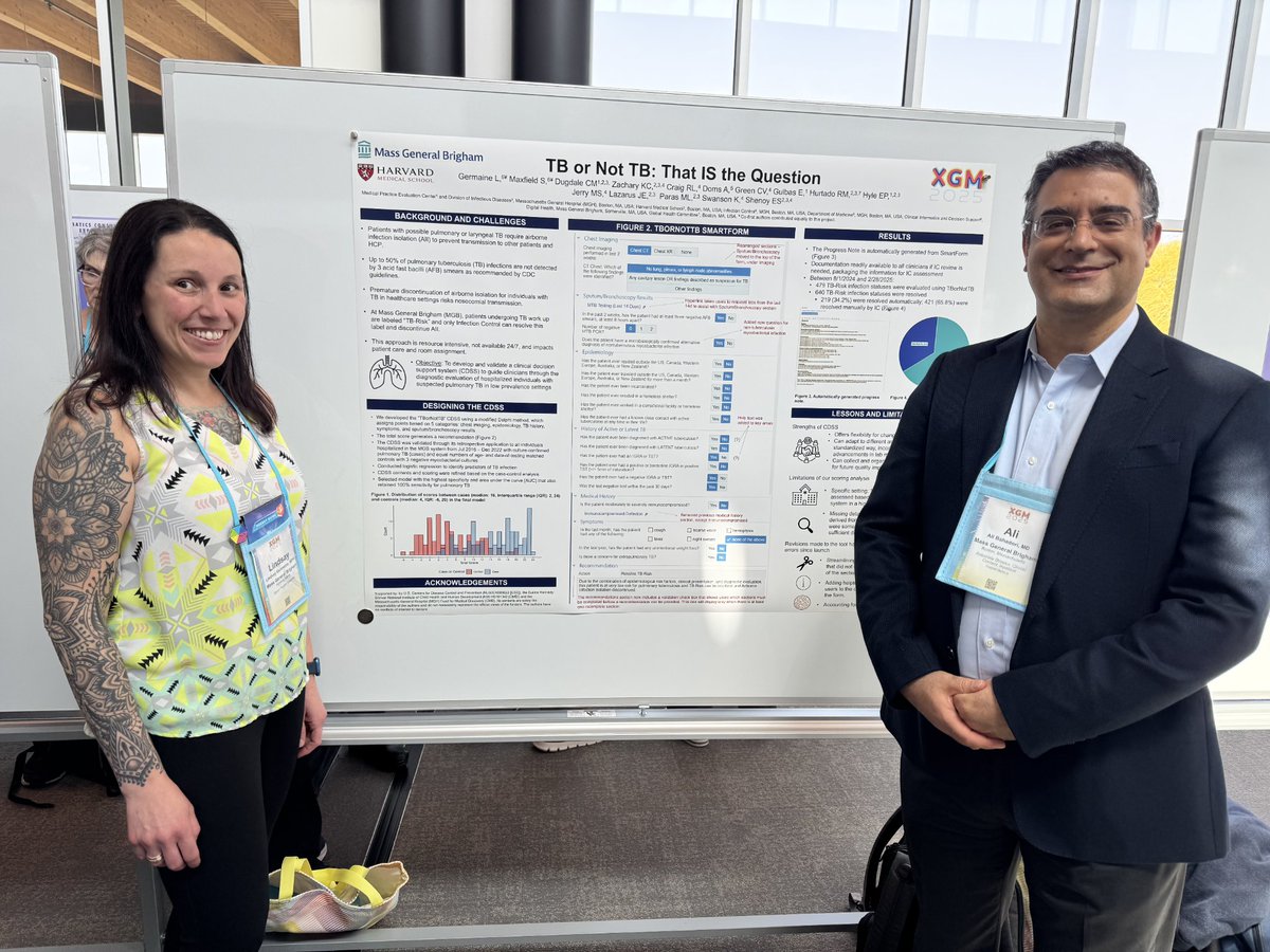 Erica S. Shenoy, MD, PhD (@ericashenoy) on Twitter photo So great to see Lindsay Germaine and Ali Bahadori talking TB 🫁 (or not TB) at XGM at Epic
✅️out the validation paper! Post implementation coming soon...
<a href="/MassGenBrigham/">Mass General Brigham</a>
<a href="/MassGeneralNews/">MassGeneral News</a> pubmed.ncbi.nlm.nih.gov/39743817/ So great to see Lindsay Germaine and Ali Bahadori talking TB 🫁 (or not TB) at XGM at Epic
✅️out the validation paper! Post implementation coming soon...
<a href="/MassGenBrigham/">Mass General Brigham</a>
<a href="/MassGeneralNews/">MassGeneral News</a> pubmed.ncbi.nlm.nih.gov/39743817/