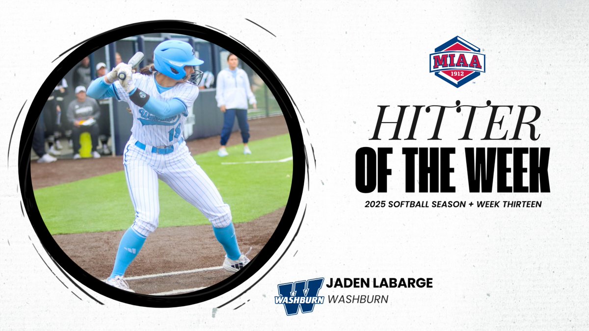 Jaden LaBarge sailed three home runs and posted 7 RBI to tie a pair of single game <a href="/IchabodSB/">Washburn Softball</a> records 👀

She's takes our final 𝙈𝙄𝘼𝘼 𝙃𝙄𝙏𝙏𝙀𝙍 𝙊𝙁 𝙏𝙃𝙀 𝙒𝙀𝙀𝙆 🎩⤵️

📰 tinyurl.com/m9xxc8f9
#BringYourAGame
