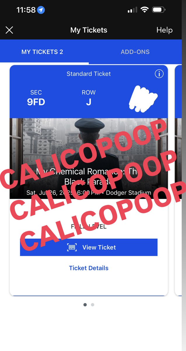 calicopoop's tweet photo. SELLING MCR LA july 26 tickets.
Section 9FD row J. I can show proof. 
$400 for both tickets!! Less than what I paid for. I just can’t go anymore https://t.co/HHQbBs3g0p