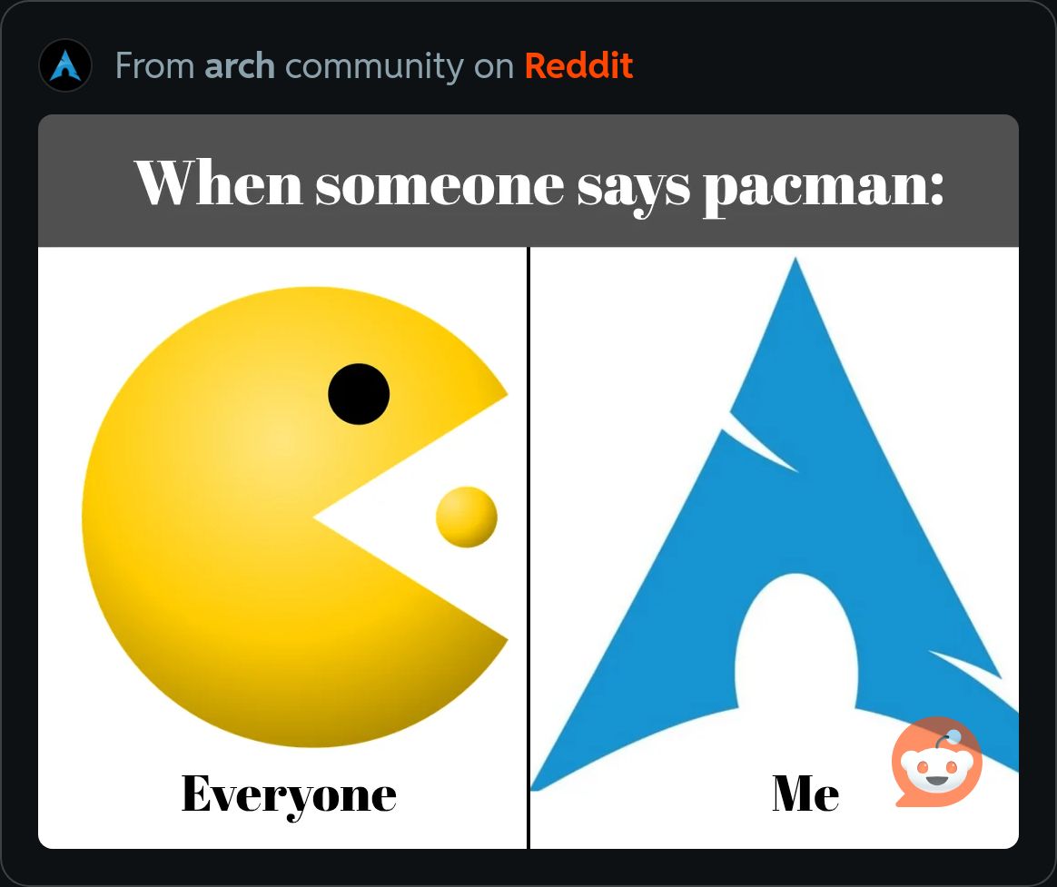 webdevankit's tweet photo. This happens lol 😹 

@archlinuxmemes #arch #archlinux #linux https://t.co/vl85P0u5u0