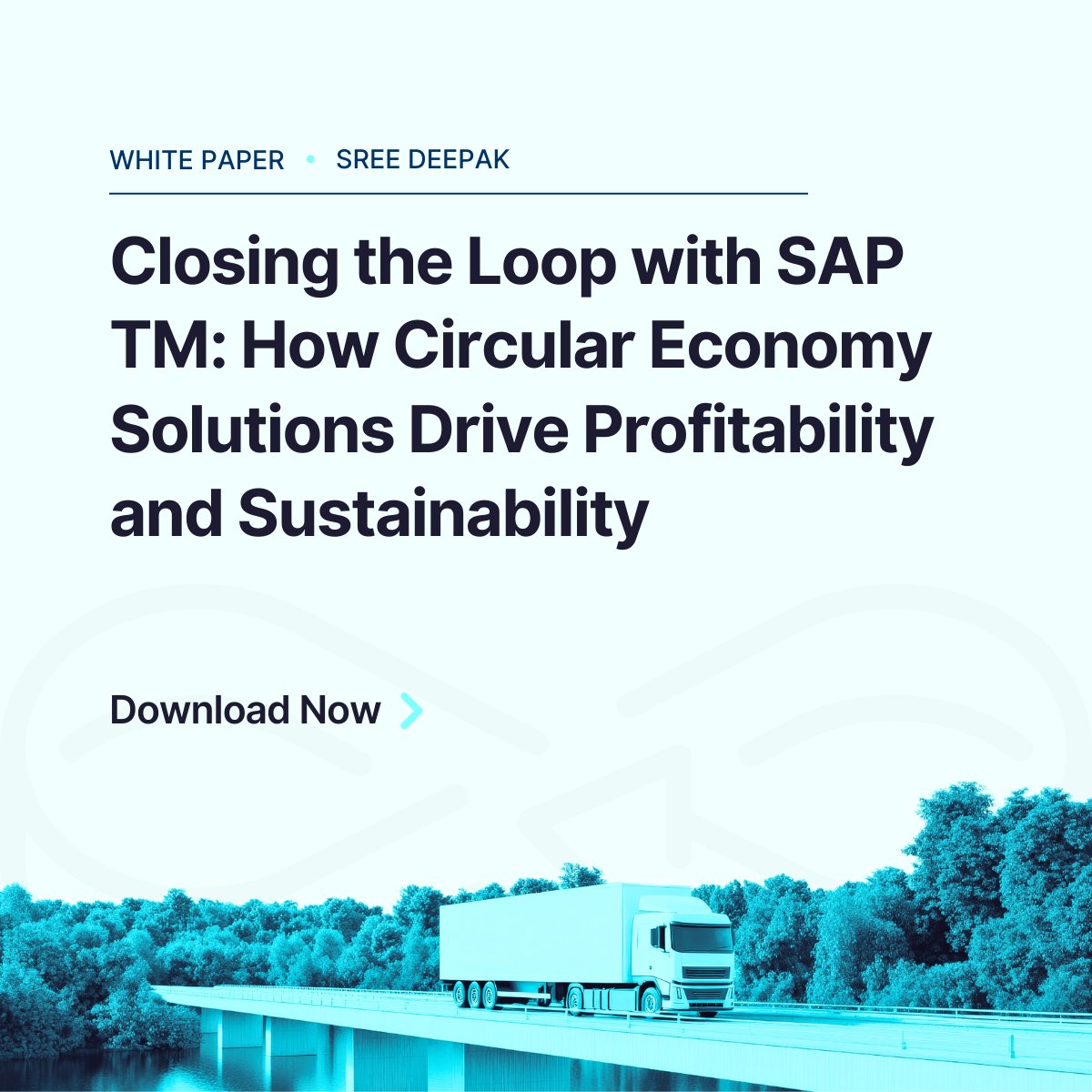 Discover how SAP TM is enabling circular economy success in supply chains.

In our new white paper, Sree Deepak shares strategies to optimize reverse logistics, cut carbon emissions, and drive sustainability.

📥 Download now: [hubs.li/Q03k6KtC0]

#SAPTM #Sustainability