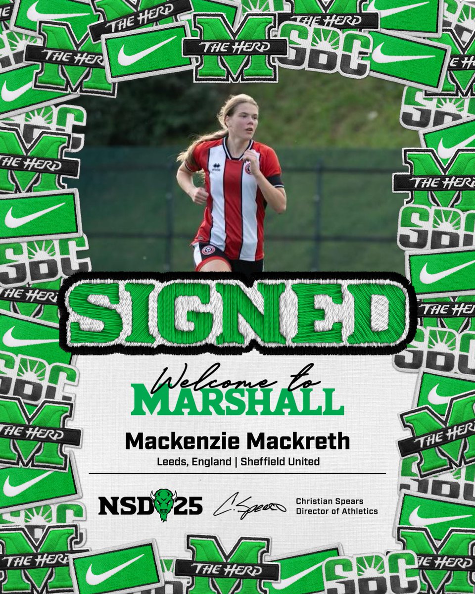 Fans, let’s welcome our newest signing, Mackenzie, to the Herd!🤘

#WeAreMarshall