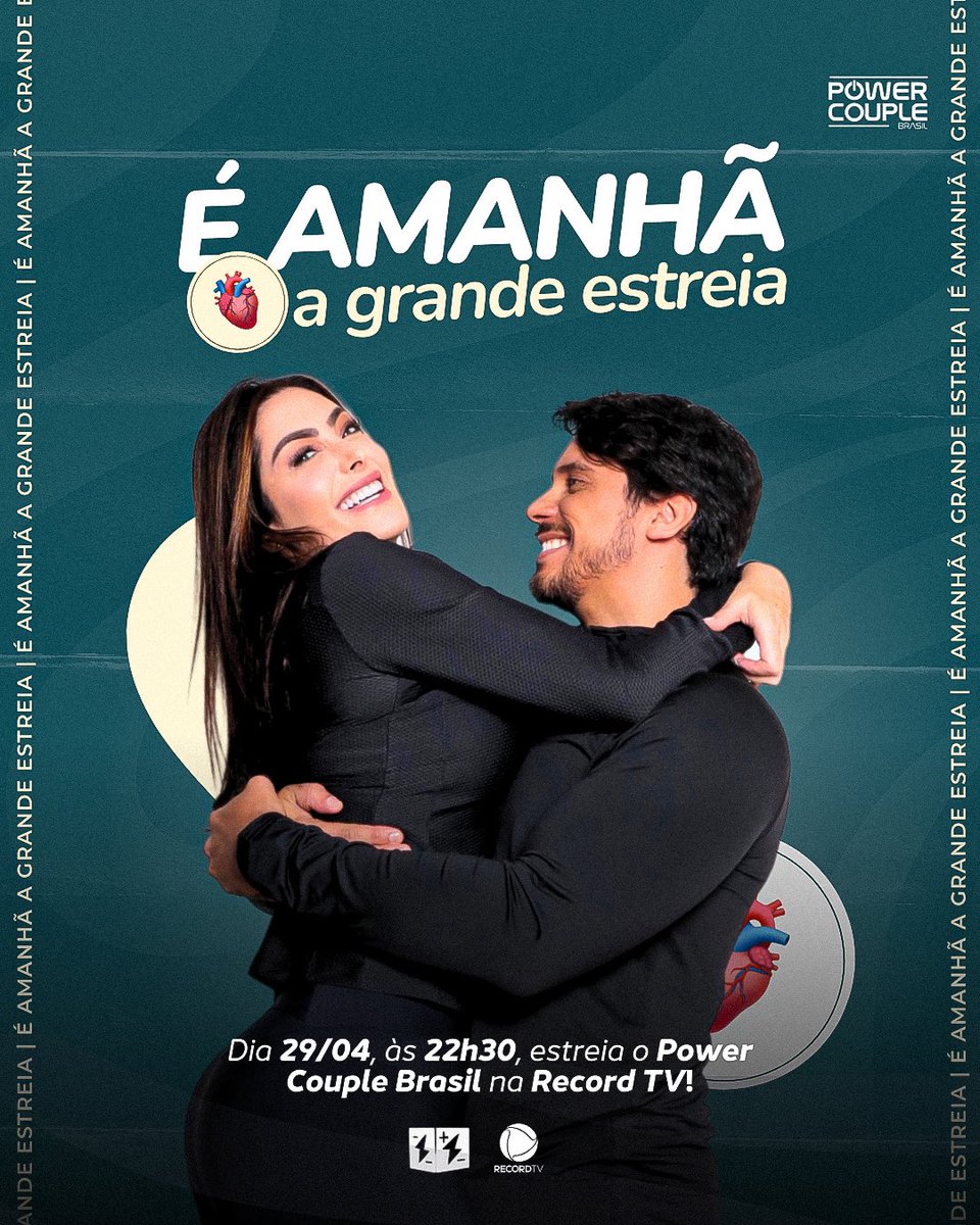 PiaiaFrancine's tweet photo. MAIS PERTO DO QUE NUNCA! Amanhã, às 22h30 teremos a GRANDE ESTREIA do #PowerCoupleBrasil. 🤩💥

Poderemos acompanhar Fran e Junior 24 horas por dia! 😱 Que demais, hein?! Veremos nosso casal em uma disputa incrível em dinâmicas diárias que o nosso casal será submetido; exigindo foco, força e muito desenvolvimento. Vamso juntos acompanhar? Já agende o alarme e fique ligadinho nas redes! 🫀

#TeamBilu