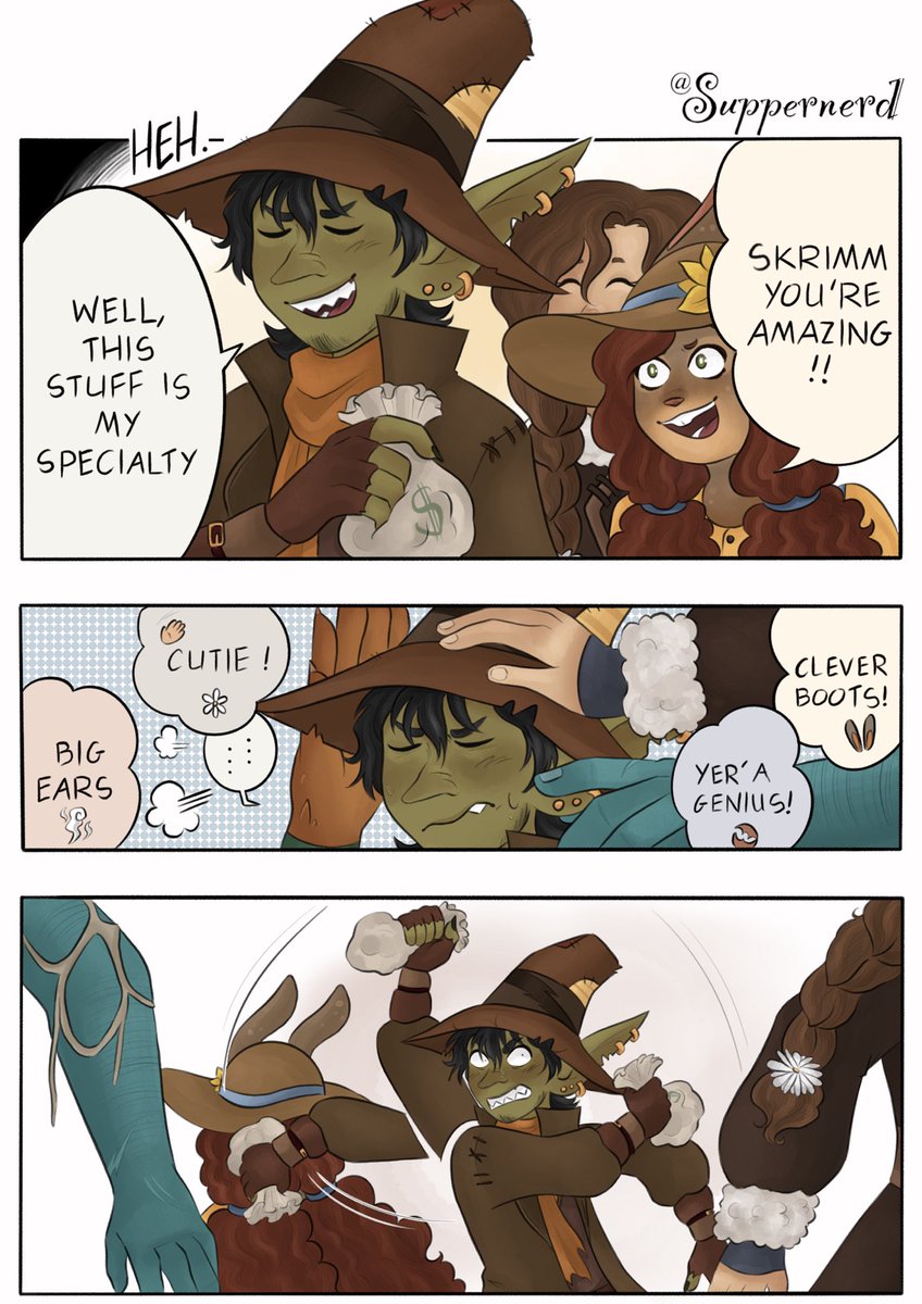 suppernerd3's tweet photo. flustered 😵‍💫 Dungeon Meshi redraw of my fav panel  #loatwt #loa #icebound #skrimmstabbascotch #legendsofavantris https://t.co/tR2ALvLbIZ