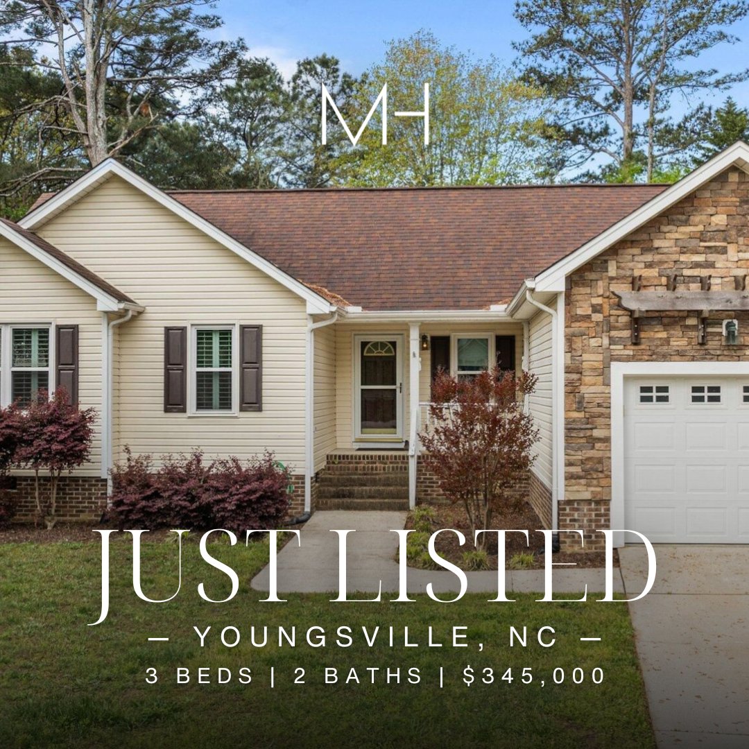 Just Listed 35 Vauxhall CT.  Youngsville, NC.
Tucked away in a quiet cul-de-sac, this 3-bedroom, 2-bath ranch-style home offers comfortable living on a .59-acre lot with thoughtful updates throughout. Vaulted ceilings and natural light create an open feel.