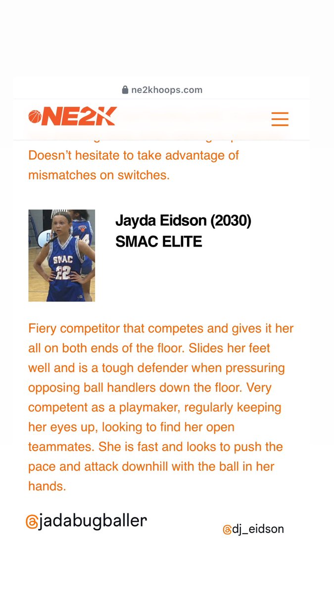 jada_eidson's tweet photo. Thank you @NE2KHoops for the write up! @SMACELITE https://t.co/KCBrIGCp2P
