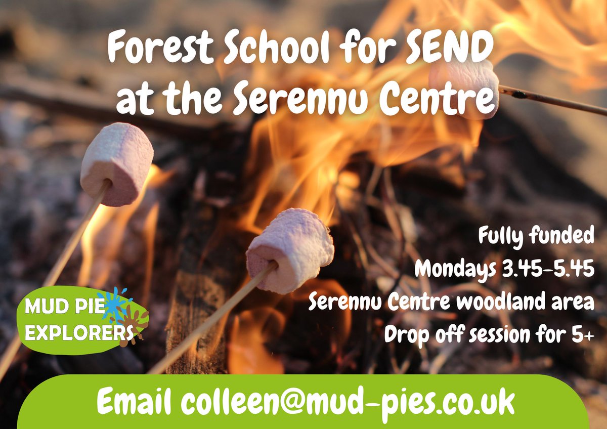 We have a new group for children with SEND who are users of the Serennu Children's Centre in Newport. Many thanks to #Sparkle for making this happen! Please email colleen@mud-pies.co.uk. #HelpingSpecialChildrenShine  #SparkleAppeal  #Accessibility #ForestSchool