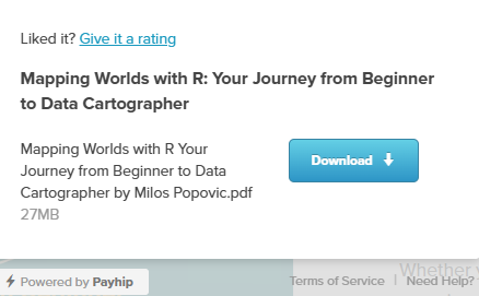 a2aworld's tweet photo. @milosmakesmaps Super #excited - I just got my copy of #MappingWorldswithR https://t.co/beu1U7cX0t