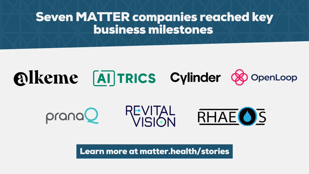✅  Seven MATTER companies reached key milestones in their business journey from FDA clearance to acquisitions. 

Learn more about their achievements here: bit.ly/3GsqRTn