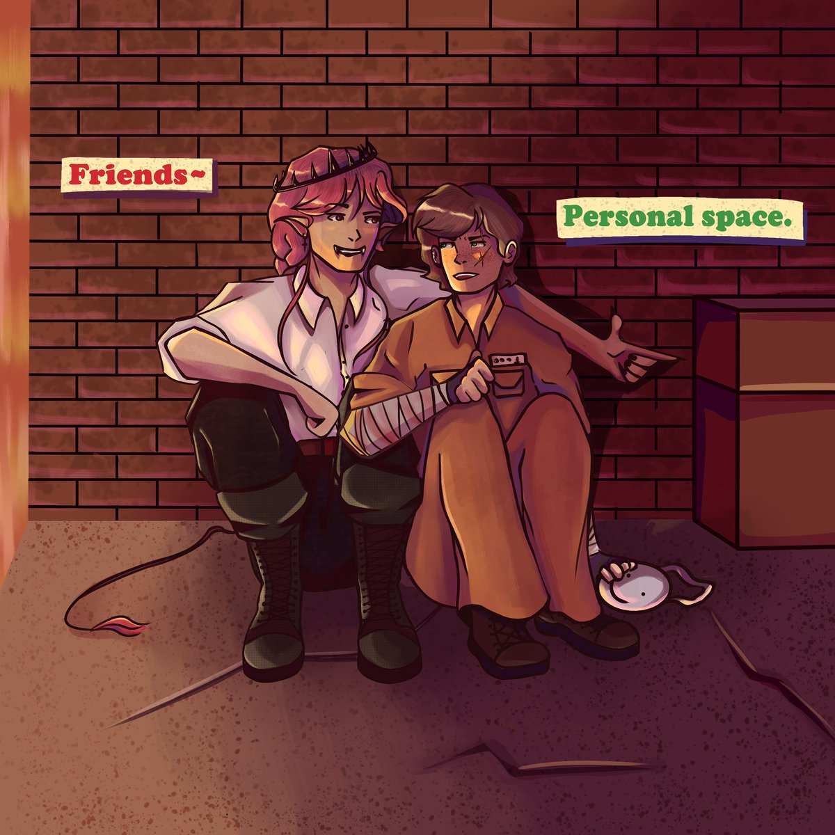 hello! my name’s jaimee. i’m kinda a new user here, so i’d like to share a few old drawings to fill a blank space. i’ll start with rivals duo (not a ship) 
#rivalsduo #dreamsmp #dsmp #technoblade #dreamwastaken