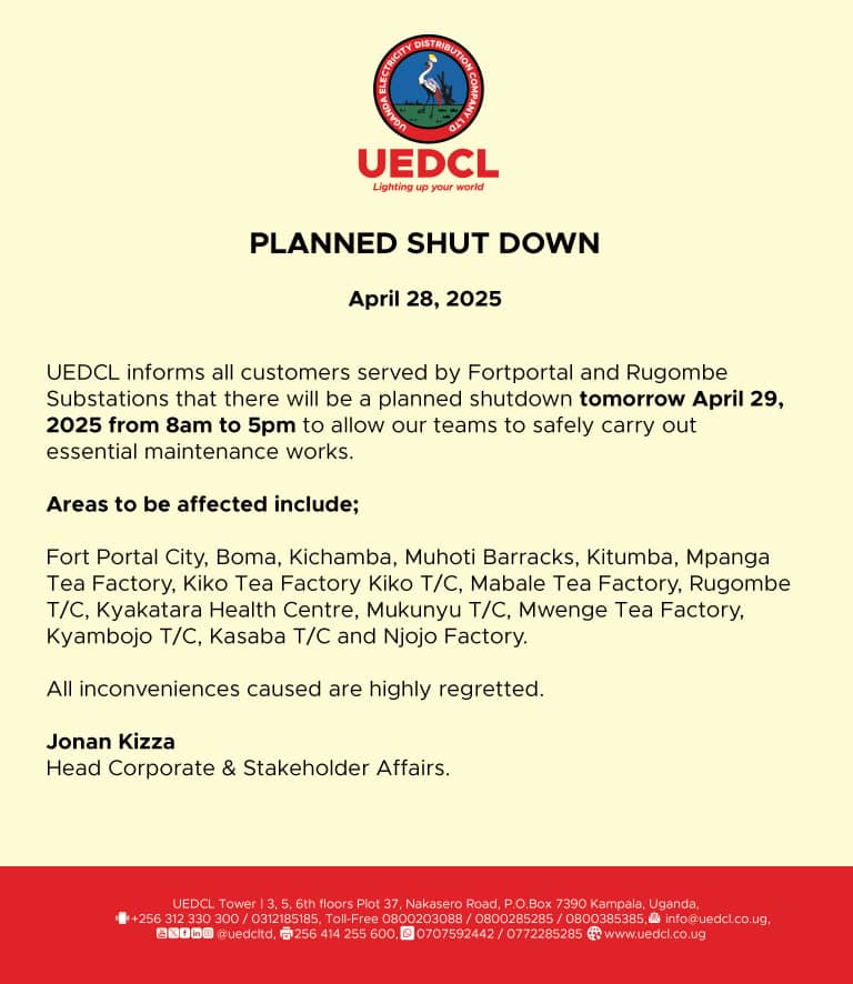UEDCLSpox's tweet photo. #UEDCLSpoxUpdate:
#OutageAlert
@VoiceofToro
@mmu999fm https://t.co/MBeosZtNgK