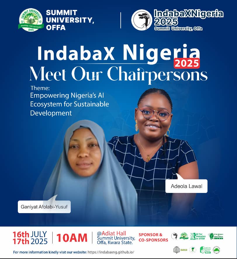 IndabaxNigeria (@indabaxnigeria) on Twitter photo Meet our chairperson <>spotlights for the amazing works put together for #indabaxnigeria2025
<a href="/azlawal_lawal/">Lawal Adeola</a> <a href="/kemi_ganiyat/">Ganiyat Kemi Afolabi-Yusuf</a>
Registration has been extended for the next 2 weeks.
Register link: shorturl.at/9jjvz Meet our chairperson <>spotlights for the amazing works put together for #indabaxnigeria2025
<a href="/azlawal_lawal/">Lawal Adeola</a> <a href="/kemi_ganiyat/">Ganiyat Kemi Afolabi-Yusuf</a>
Registration has been extended for the next 2 weeks.
Register link: shorturl.at/9jjvz