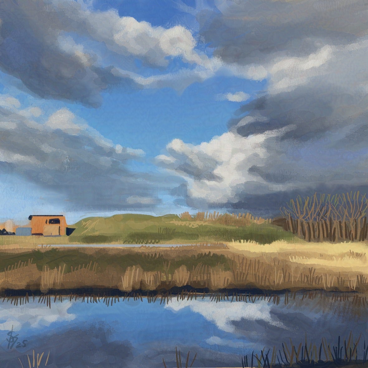 SaskleArt's tweet photo. Day 25/30 of #pleinairpril2025
Theme: Aqua
Hosted by @warriorpainters 

Clouds are quite difficult to paint, don't you think? https://t.co/LBVhWEBxjy