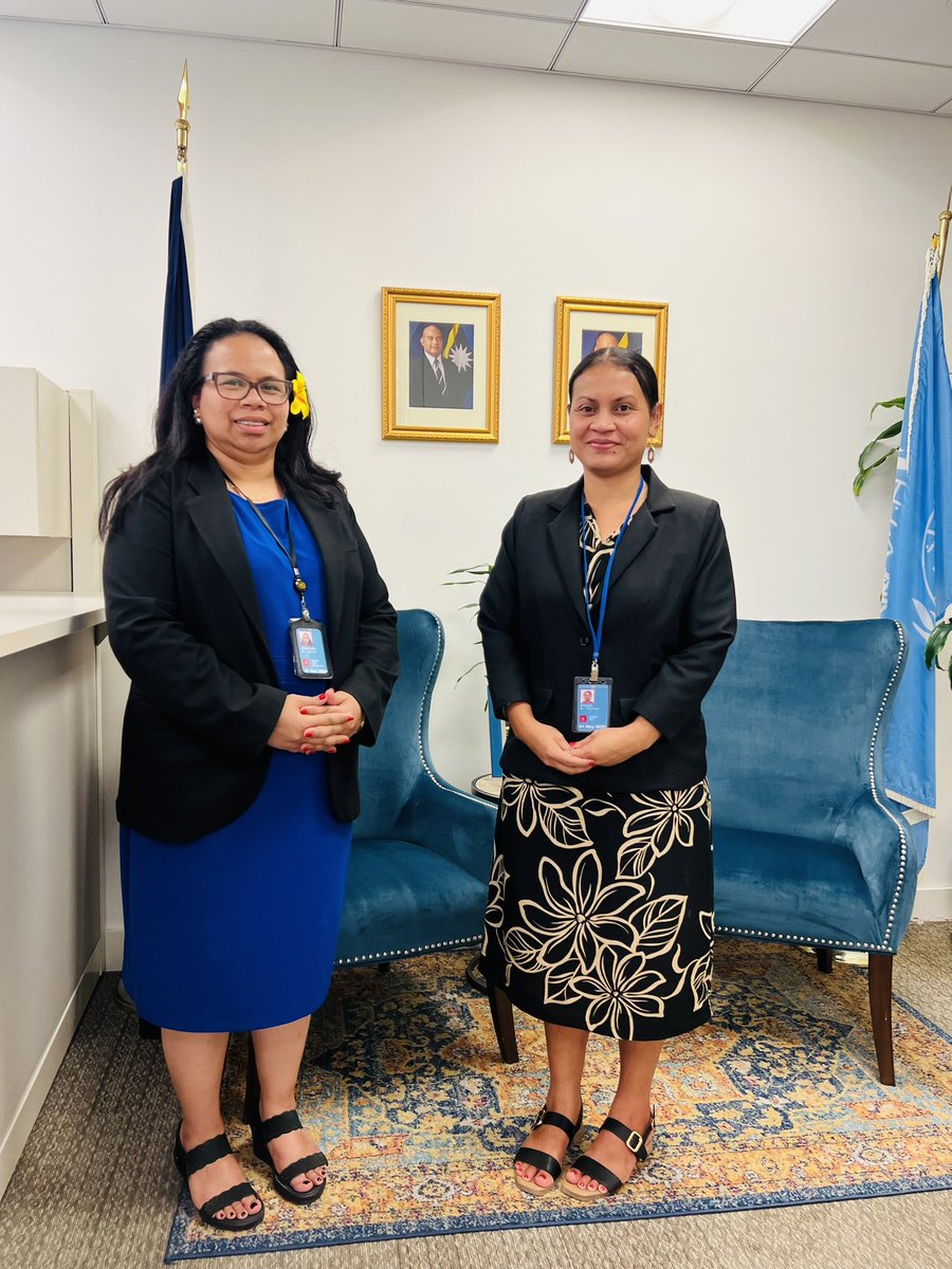 NauruMissionUN's tweet photo. Welcoming Ms. Melca Rykers, our Finance representative, to the United Nations! It’s her first time here and she’s attending the 4th PrepCom for FFD4. Wishing her a successful and inspiring experience!
#FFD4 #RoadToSeville #Nauru #FinanceForDevelopment https://t.co/3MfnNEcKXA