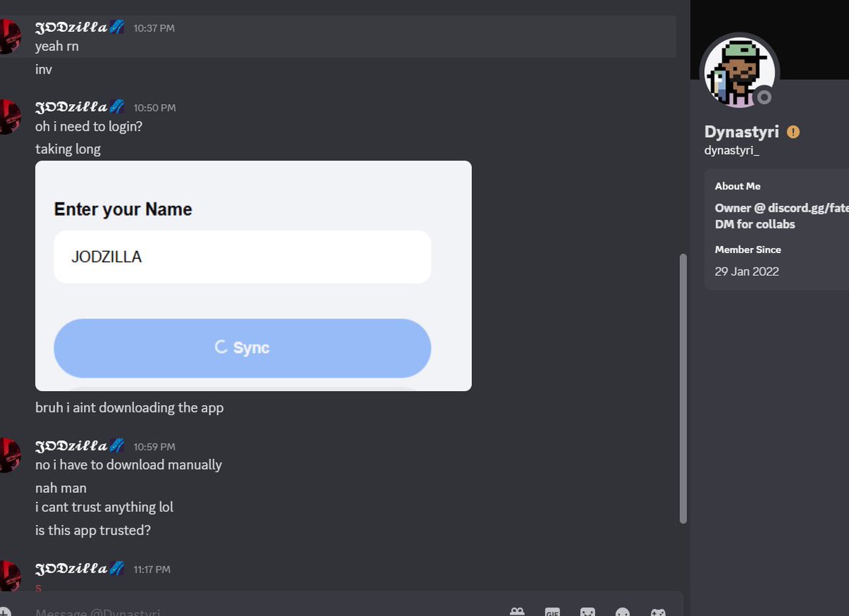 Same happened with me today (i was one click away from getting drained)

@bl1nksol dmed me and told to join @FateXGroup and their new vc link was LapeAi.

I was gonna make a thread on this but there is one thread already so im just quoting it, also mass report @FateXGroup account