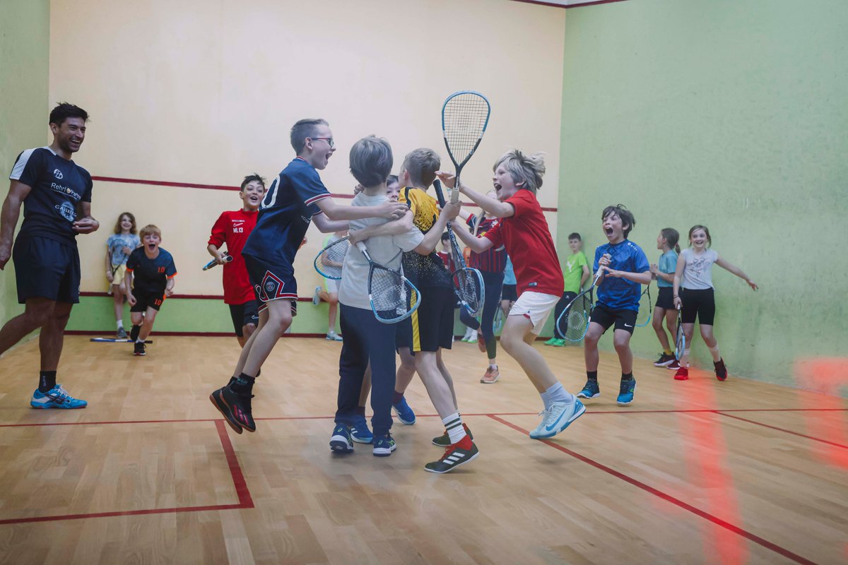 SquashChallenge's tweet image. How nice it is to see kids so excited about playing squash at Austria's biggest squash event. Around 400 kids joing for free squash clinics! Picture by Jasmin Walter