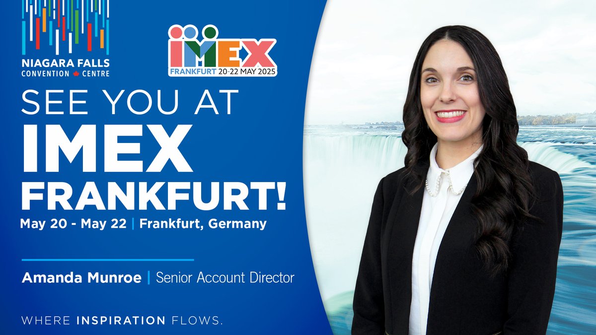 We'll be at IMEX Frankfurt in a few weeks! ✨⁠🇩🇪
⁠
Make sure to connect with our Senior Account Director, Amanda Munroe, and Ashley Ash from Niagara Falls Tourism to discuss hosting your next event in the bucket-list destination of Niagara Falls! 📲🌐⁠