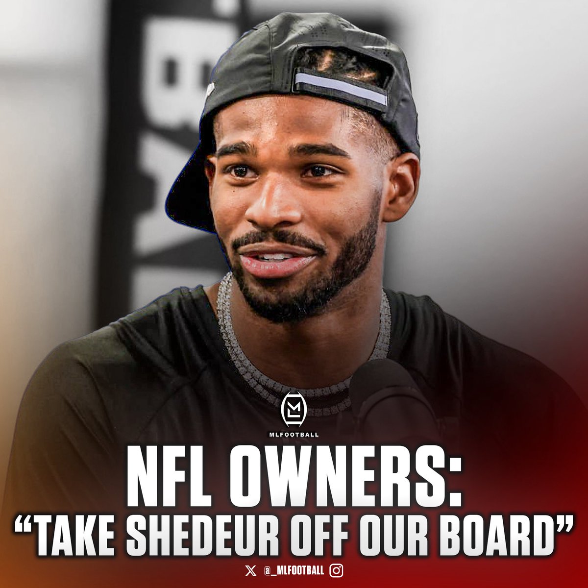 MLFootball's tweet photo. 🚨BREAKING: Multiple #NFL owners told their front office to take Shedeur Sanders off their draft board, per Boomer Esiason.

“He torpedoed himself… his attitude off the field at the combine… his dad didn’t help him. ‘I don’t want this entitled person on my team.’”

Wow.

(WFAN) https://t.co/HoBVMN5Vnk