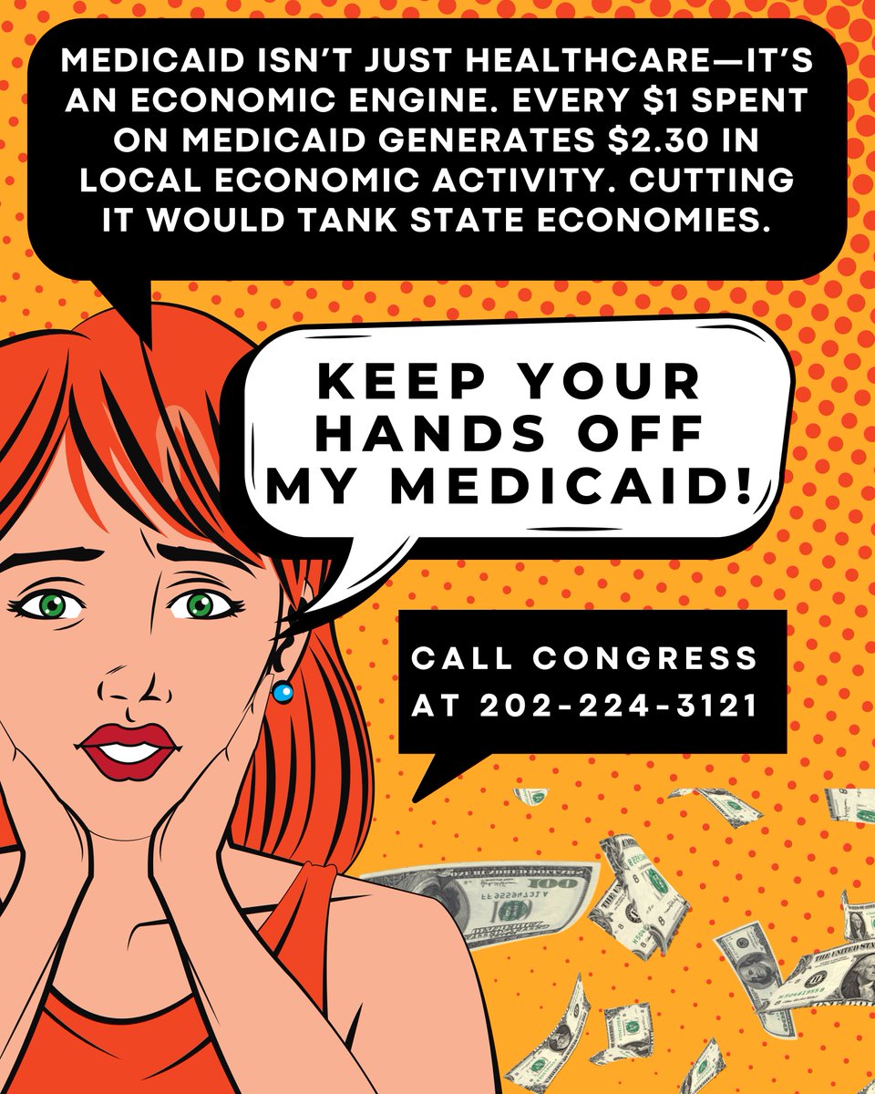 Did you know that about 42% of births, 50% of kids w/ special needs, &amp; 61% of long-term care are Medicaid-funded.

People might not realize it because each state has it's own name for it, but if Republicans cut it millions will suffer!

 Protect our health! #HandsOffOurMedicaid