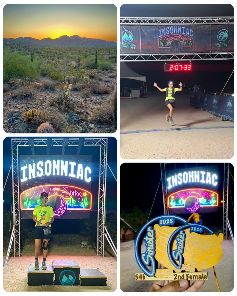 Happy Medal Monday! 🎉 Sinister 54K Night Trail Run and my 41st ultra ✅ It’s always such a fun time running at night in the desert🌵 🌙 Finished 2nd place 🥈 female. 😊