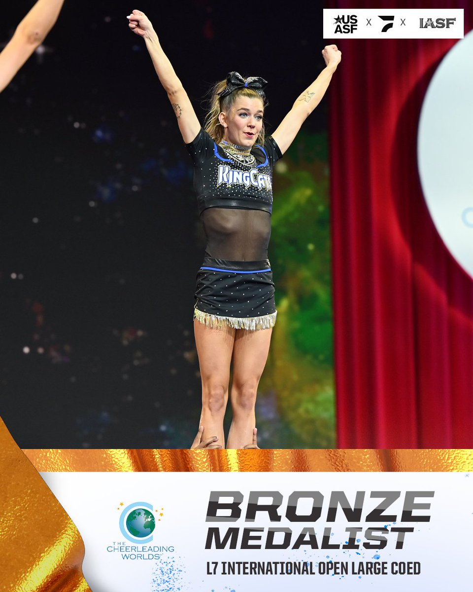 Congratulations to the #CheerWorlds2025 L7 International Open Large Coed Medalists!

🥇- The California Allstars-San Marcos
🥈- Ultimate Cheer Lubbock
🥉- Cheer Athletics Charlotte