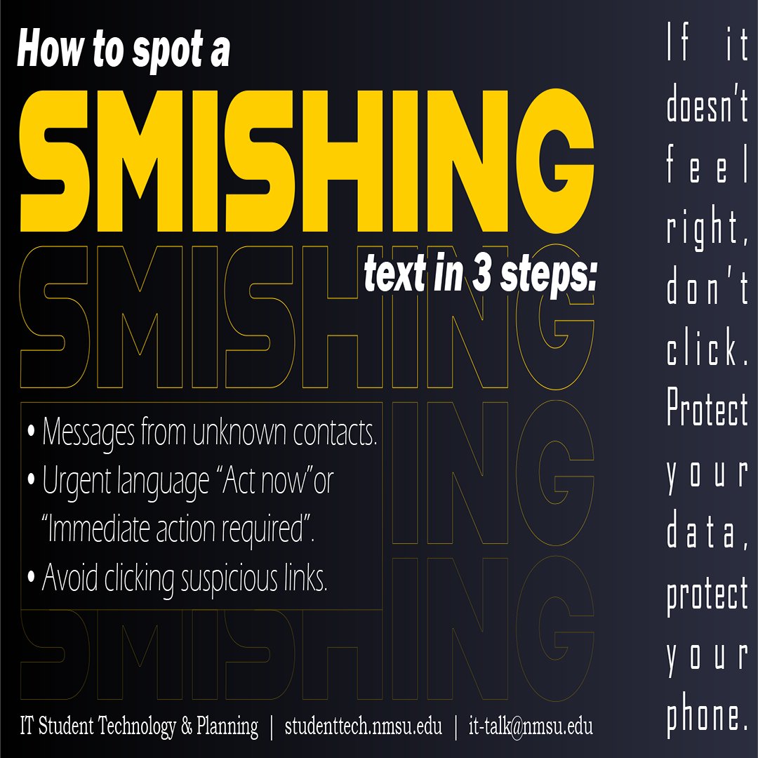 NMSU_UTSS's tweet image. Familiarize yourself with these three steps to keep your devices safe!

#nmsu #studenttech