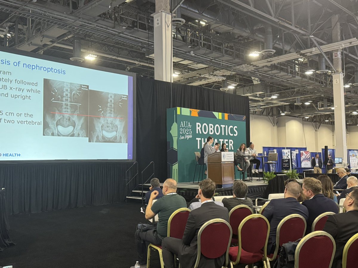 So cool stumbling upon your <a href="/MOBYUSgroup/">moby.us</a> collaborator <a href="/BannaHussain3/">Banna Hussain</a>’s presentation on nephropexy while exploring the #aua25 expo!