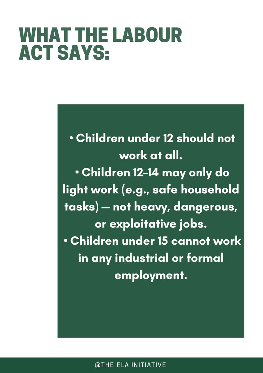 ElaInitiative's tweet photo. Every child deserves a full, safe childhood — not a life of labour.
Speak out! 
Report child exploitation !
Protect their future !

Nigeria���s laws are clear: 
no child should be working in harmful or exploitative conditions. https://t.co/Hq83nekCfO