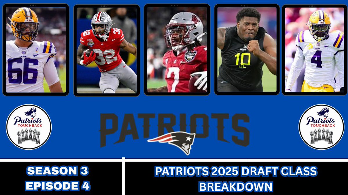 PatsTouchback's tweet image. 🎙️ LIVE TONIGHT!
In the first of two shows this week, Karl & Kieren break down the #Patriots 2025 draft class.
📺 Join us and share your thoughts over on our YouTube channel - youtube.com/live/PC7PifAg_…
🇬🇧 9:30pm
🇺🇸 4:30pm ET, 1:30pm PT
#PatsNation #NEPats #ForeverNE