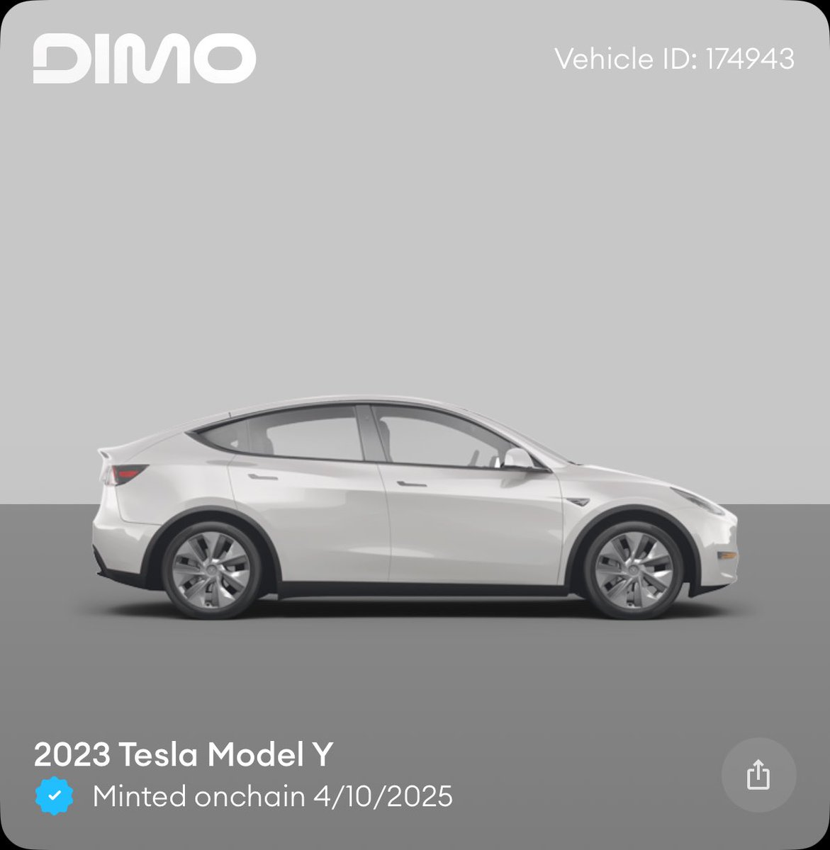 fiznation's tweet photo. I just minted my car onchain with @DIMO_Network. Mint yours here: https://t.co/LyMSWujJCW https://t.co/hYwKYtQclp