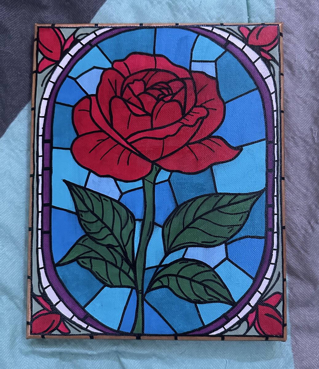 ArtistAsh19's tweet photo. “Smell the roses. Smell the coffee. Whatever it is that makes you happy.” -Rita Moreno

New acrylic painting on 8x10 canvas!
.
.
.
.
#rose #flower #stainedglass #stainedglassart #painting #acrylic #acryliconcanvas https://t.co/qY9gTMf5Yu